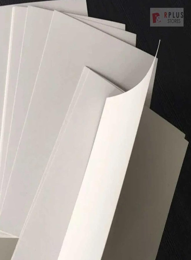 RPLUS STORES White Mount Board White A4 Size | 300 GSM | Set of 10 | Ideal for Artist Mount Board, Model Building, Scrapbooking, Art Projects, Card Making and Cardstock Sheets | Both Side Gloss - Image 4
